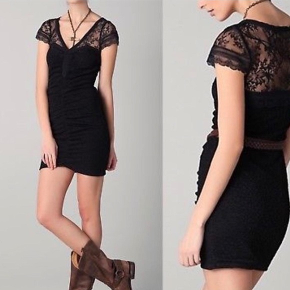 NWOT Free People Lace Envy Bodycon Mini Dress Size Medium - Picture 2 of 14